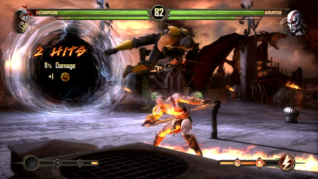 Mortal Kombat 9 Stryker Fatality 1, 2, Stage and Babality (HD) 